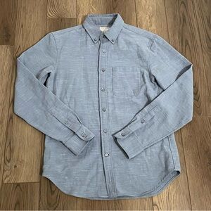 Club Monaco Button‎ Up Collard Camo Shirt Slate Blue Mens XS